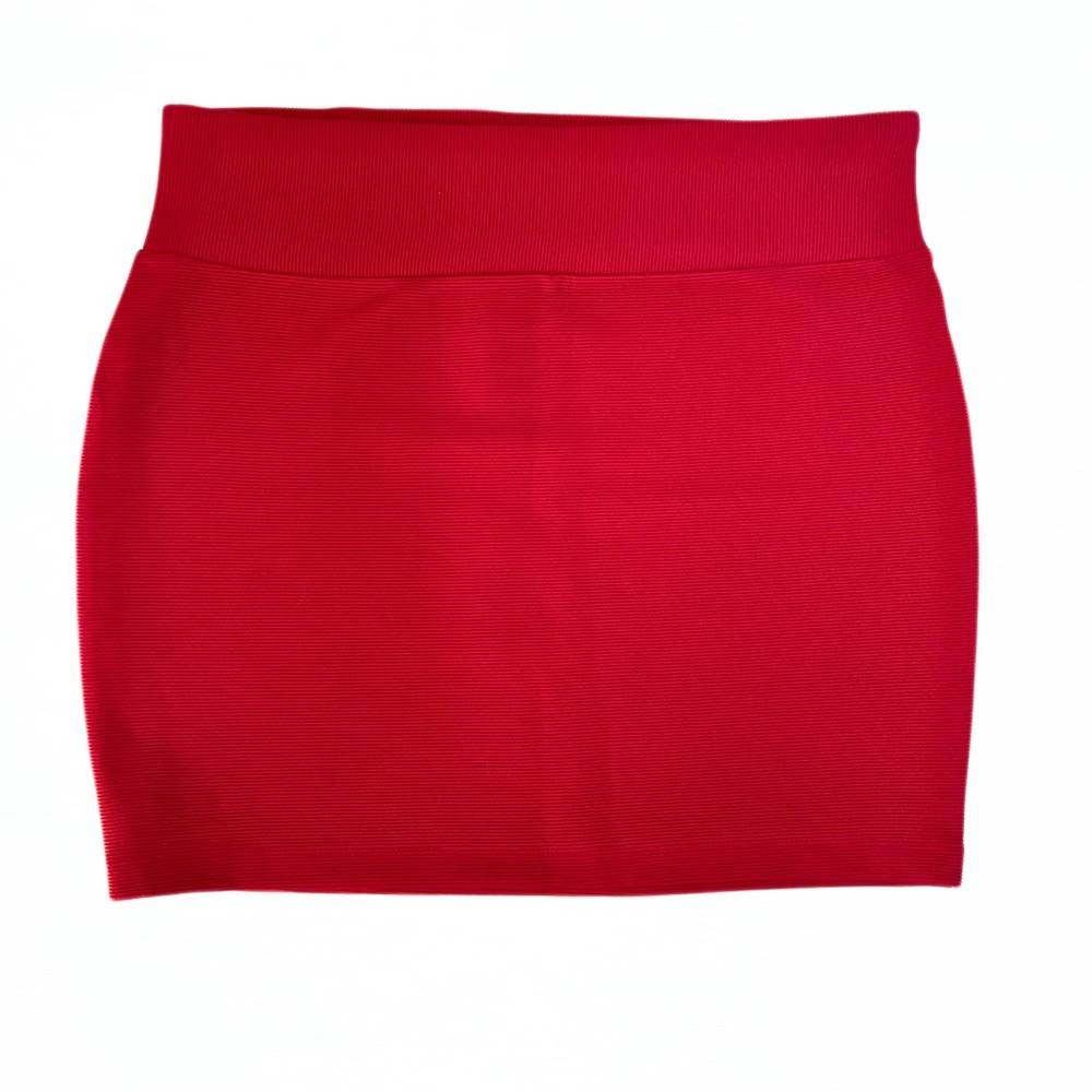 Forever 21 Size Small Red Stretch Elastic Waist Pull On Mini Skirt